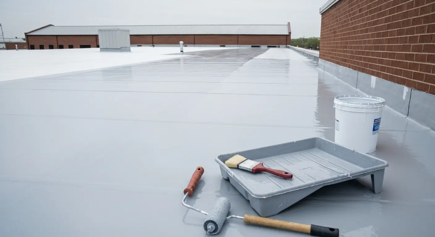 Silicone roof coating application