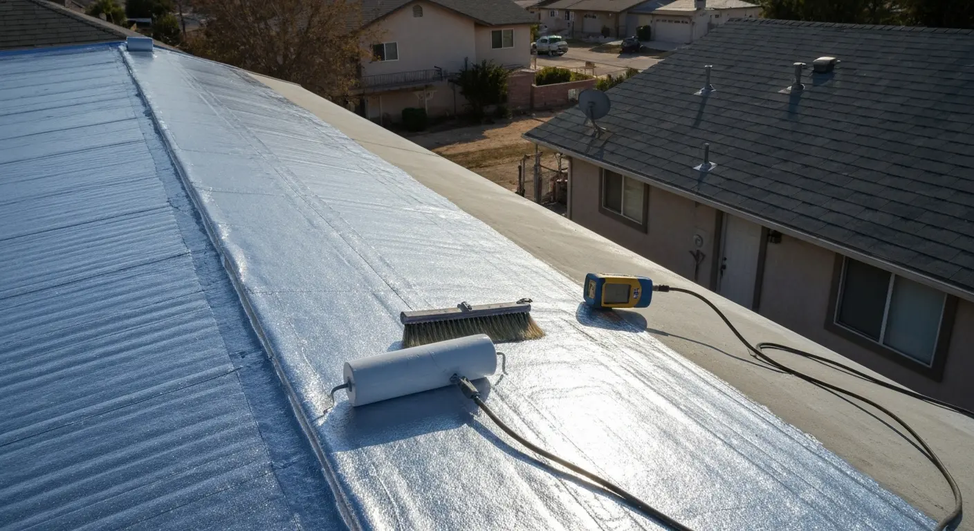 Reflective roof coating system