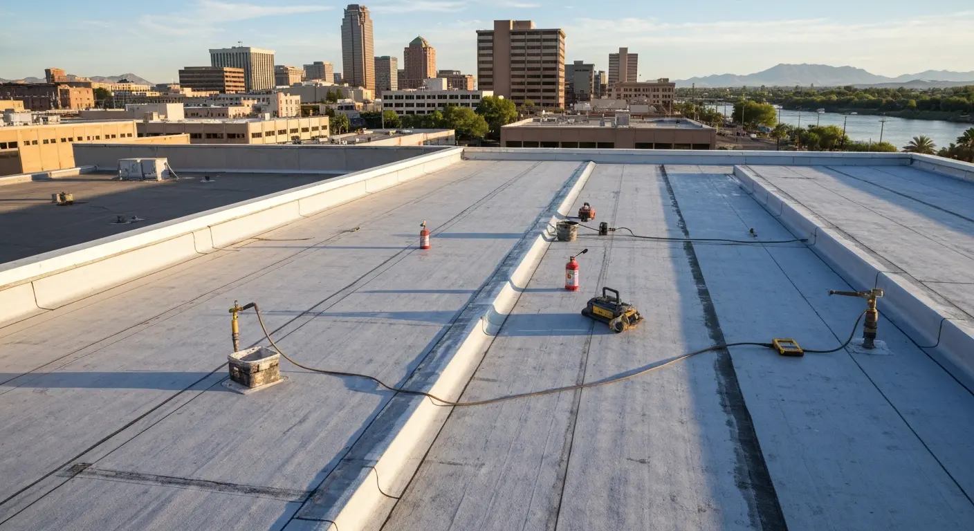 Flat roof leak repair service