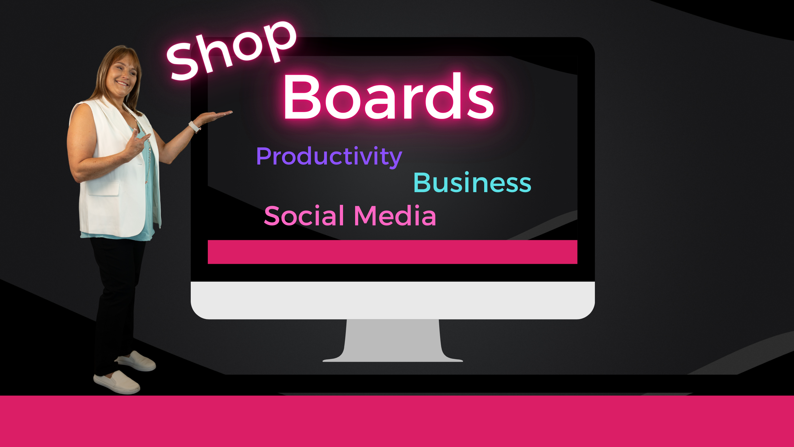 Jody Jones presenting the TrelloBoss Shop Boards collection — Productivity, Business, Social Media categories