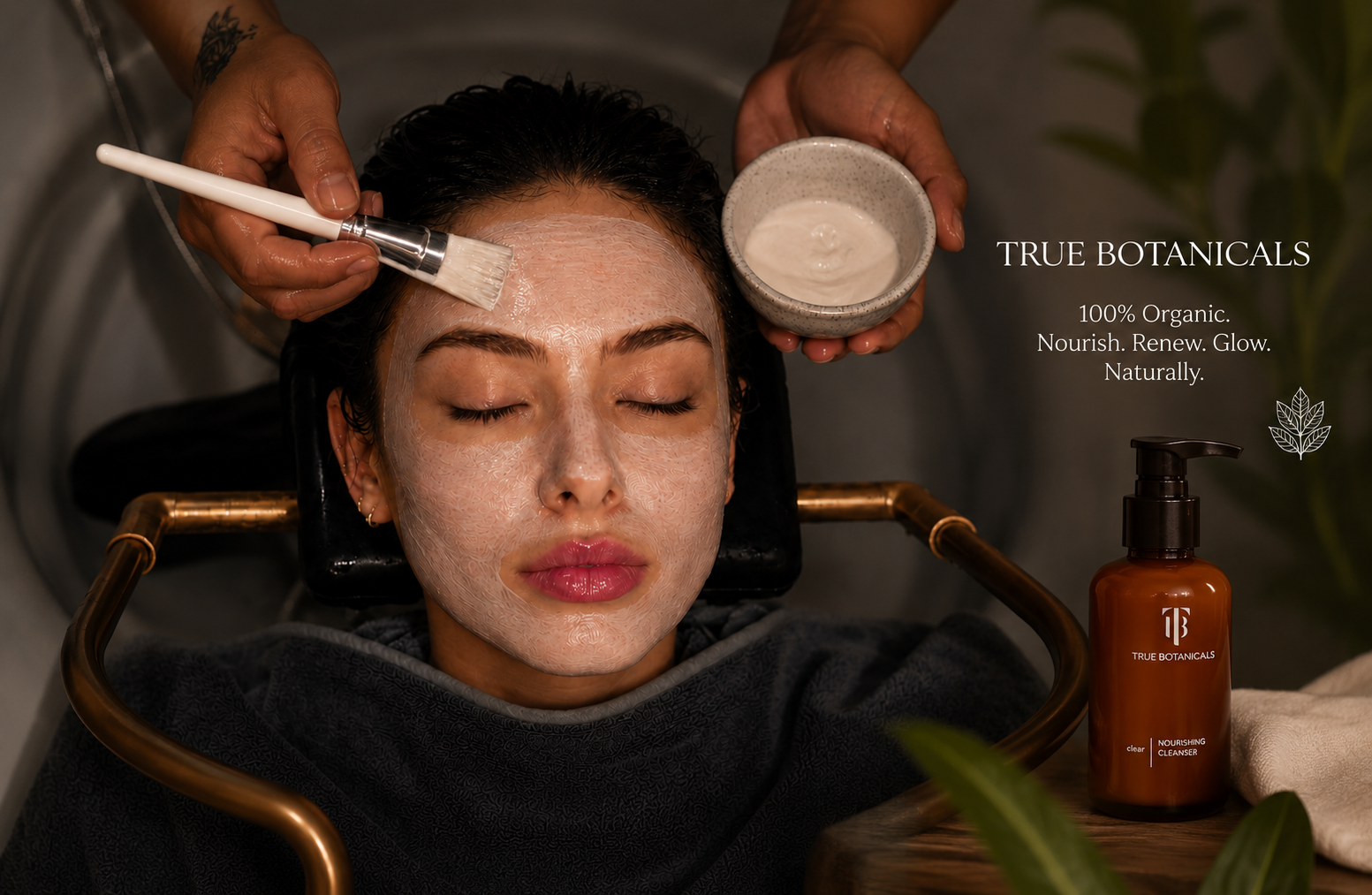 100% organic True Botanicals skincare products