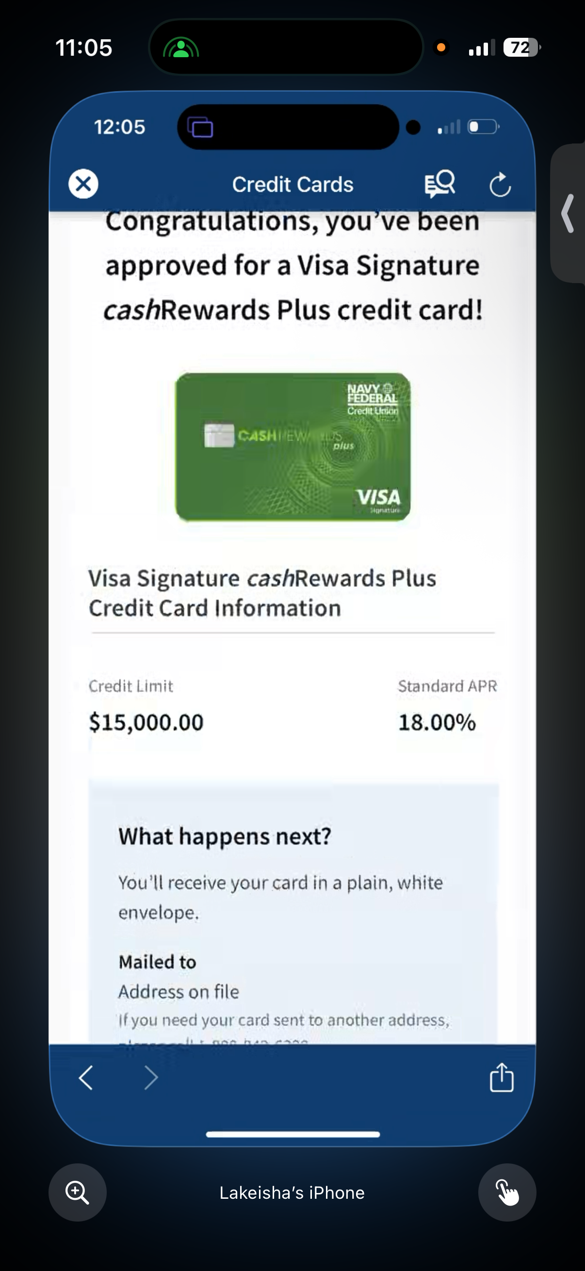 Client approval screenshot