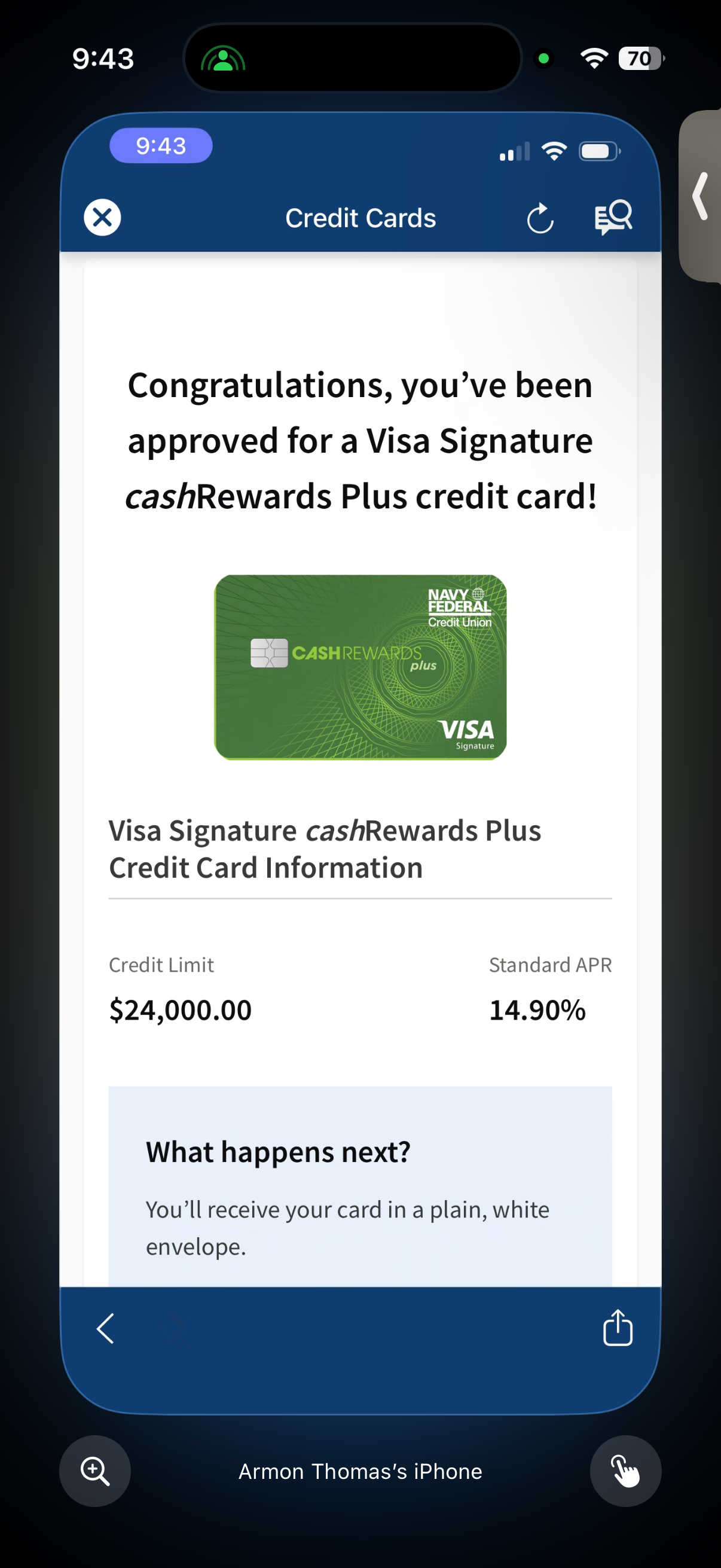 Client approval screenshot