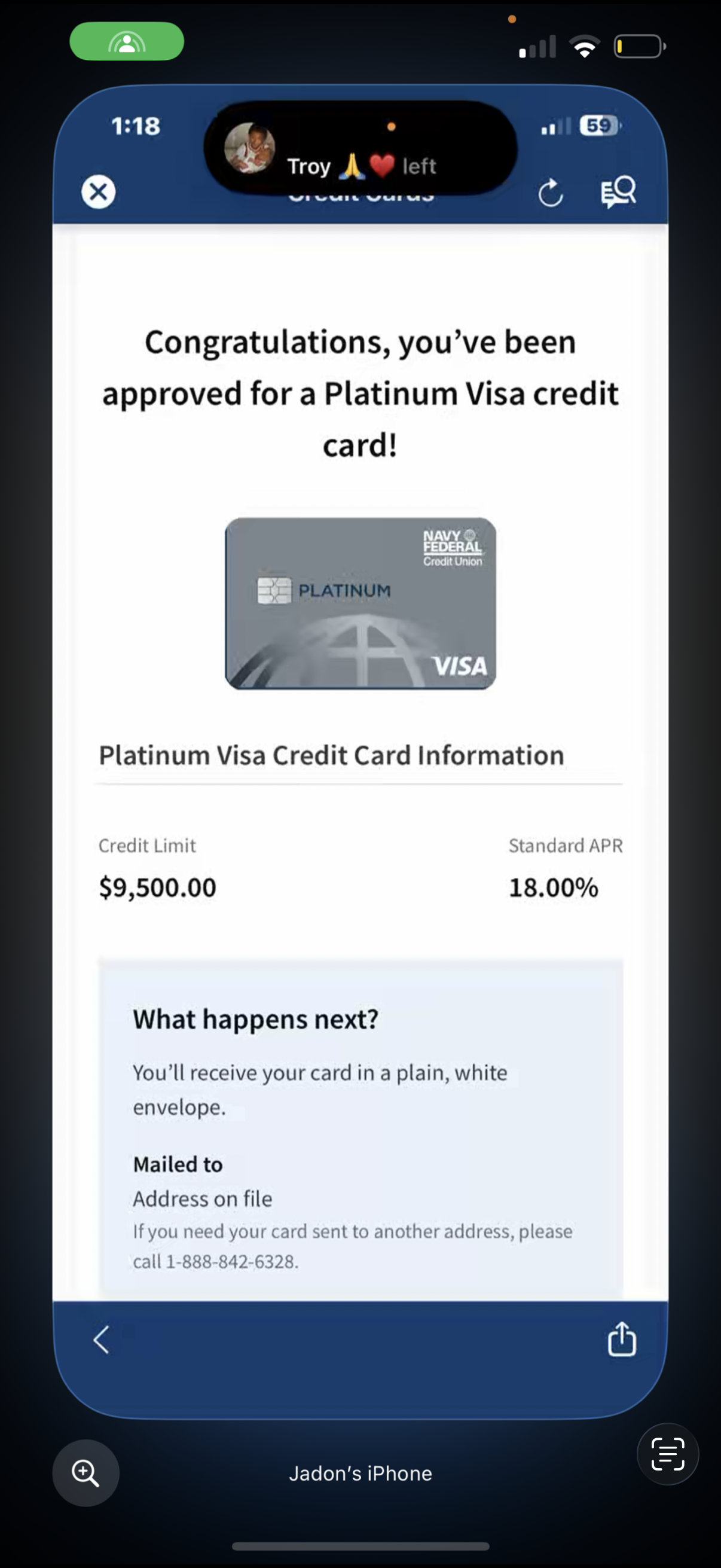 Client approval screenshot