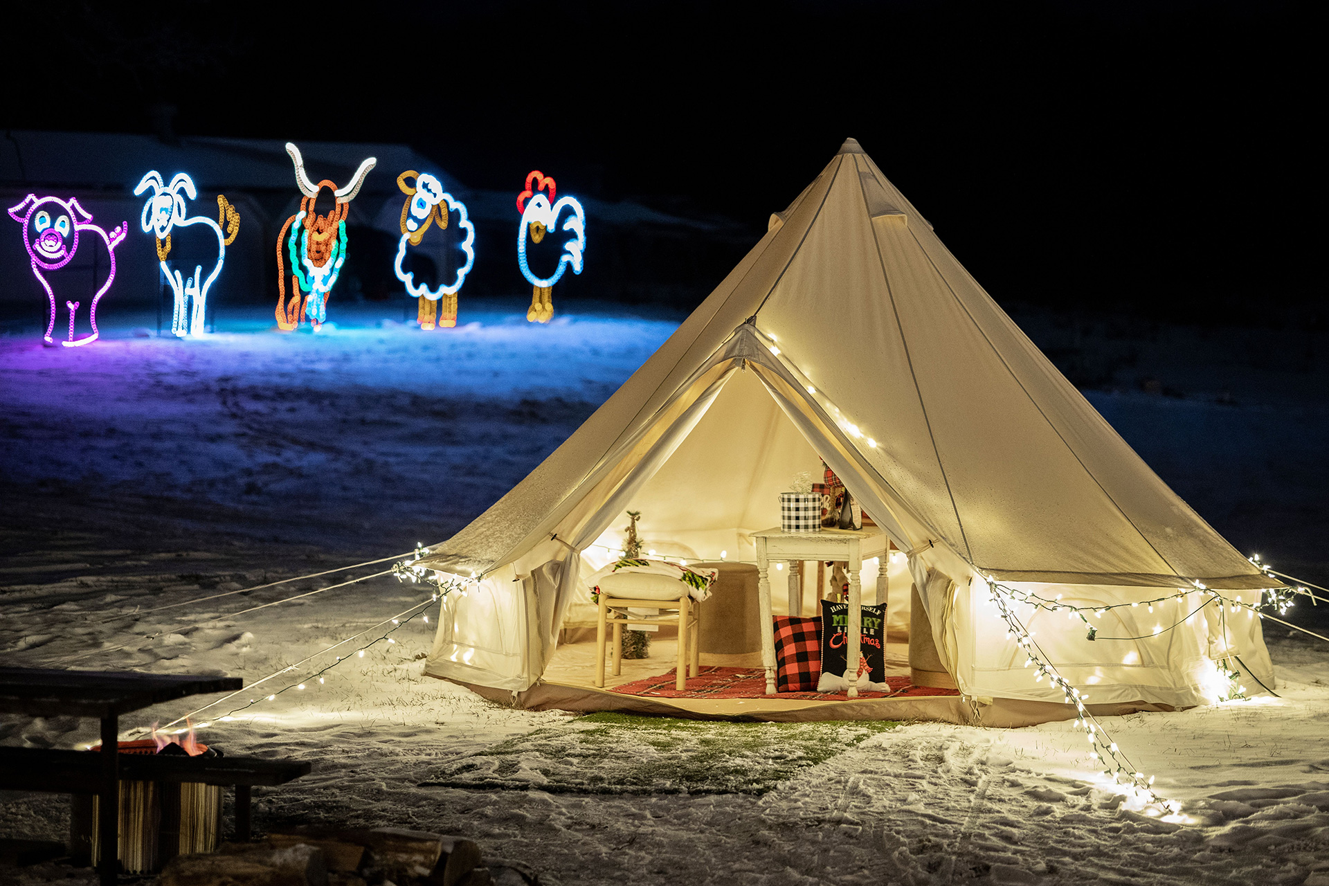Sweeping view of Miracle at Big Rock holiday lights