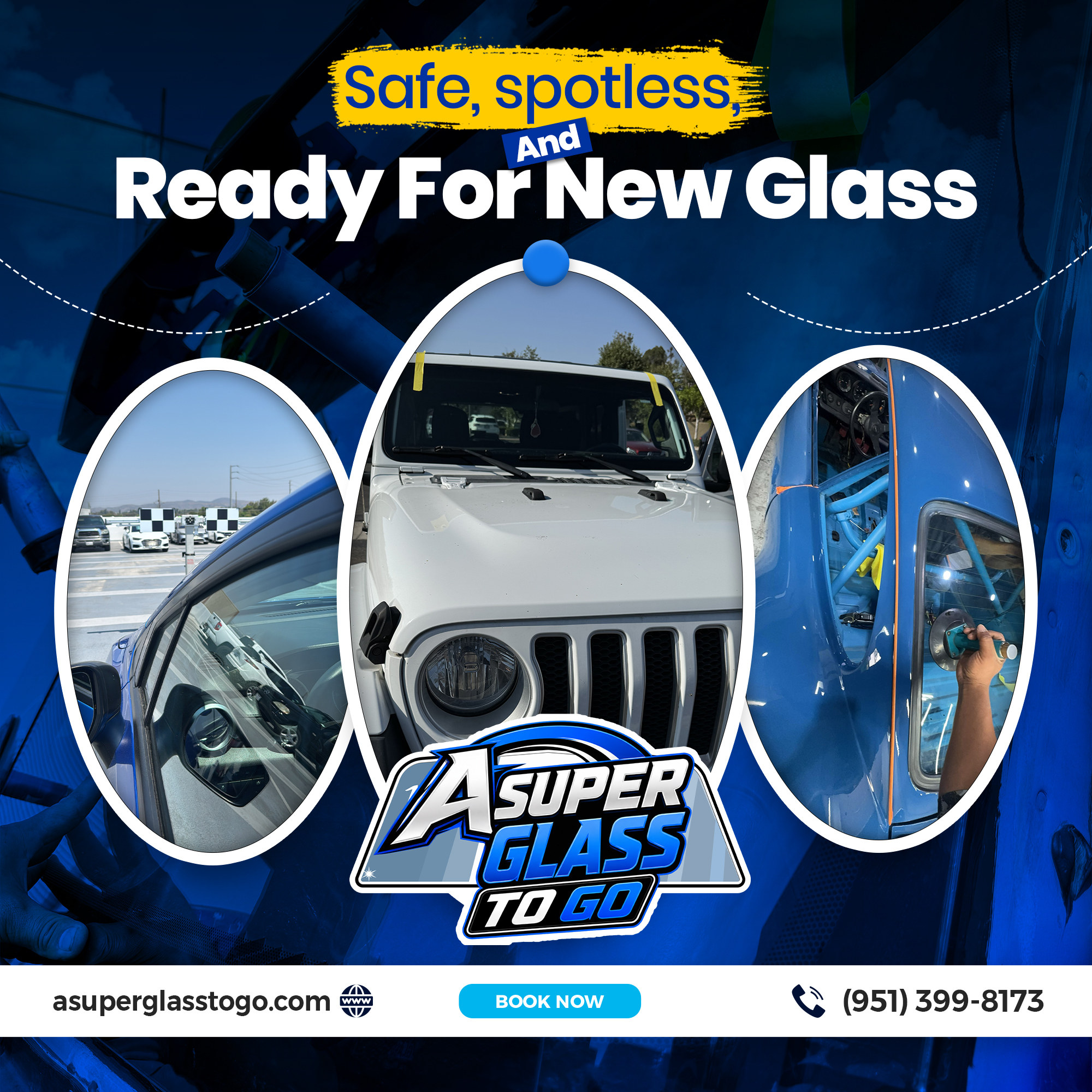 Another promotional image of a finished glass installation project