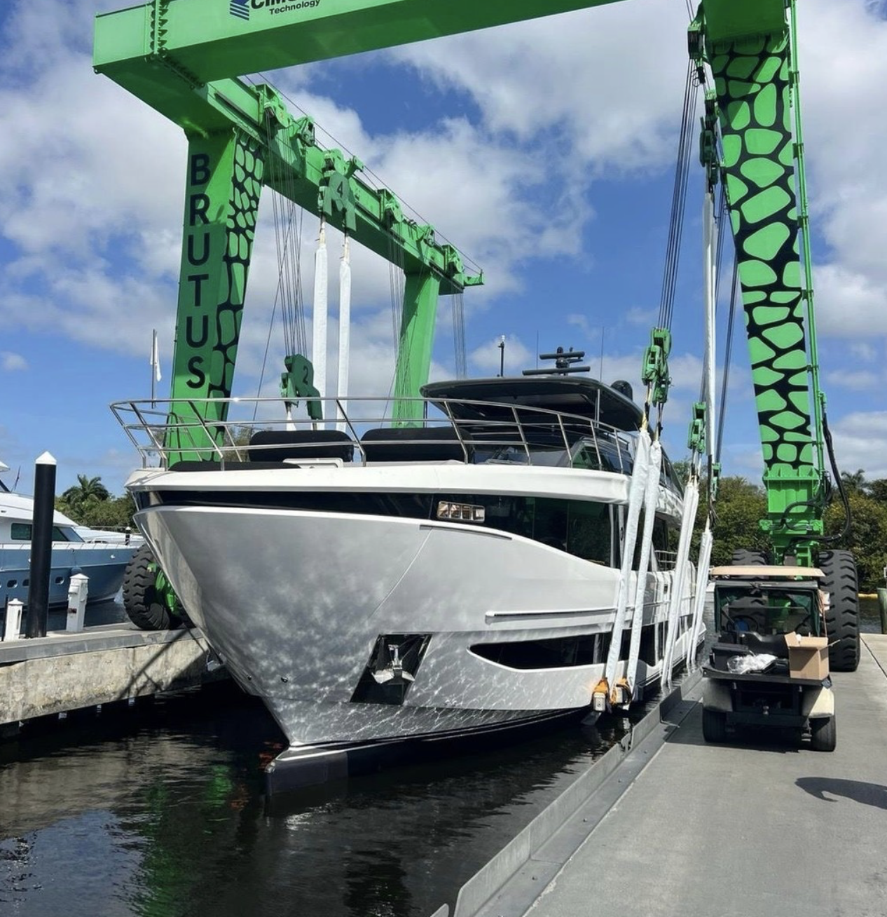 Yacht haul-out and bottom coatings work at Lauderdale Marine Center