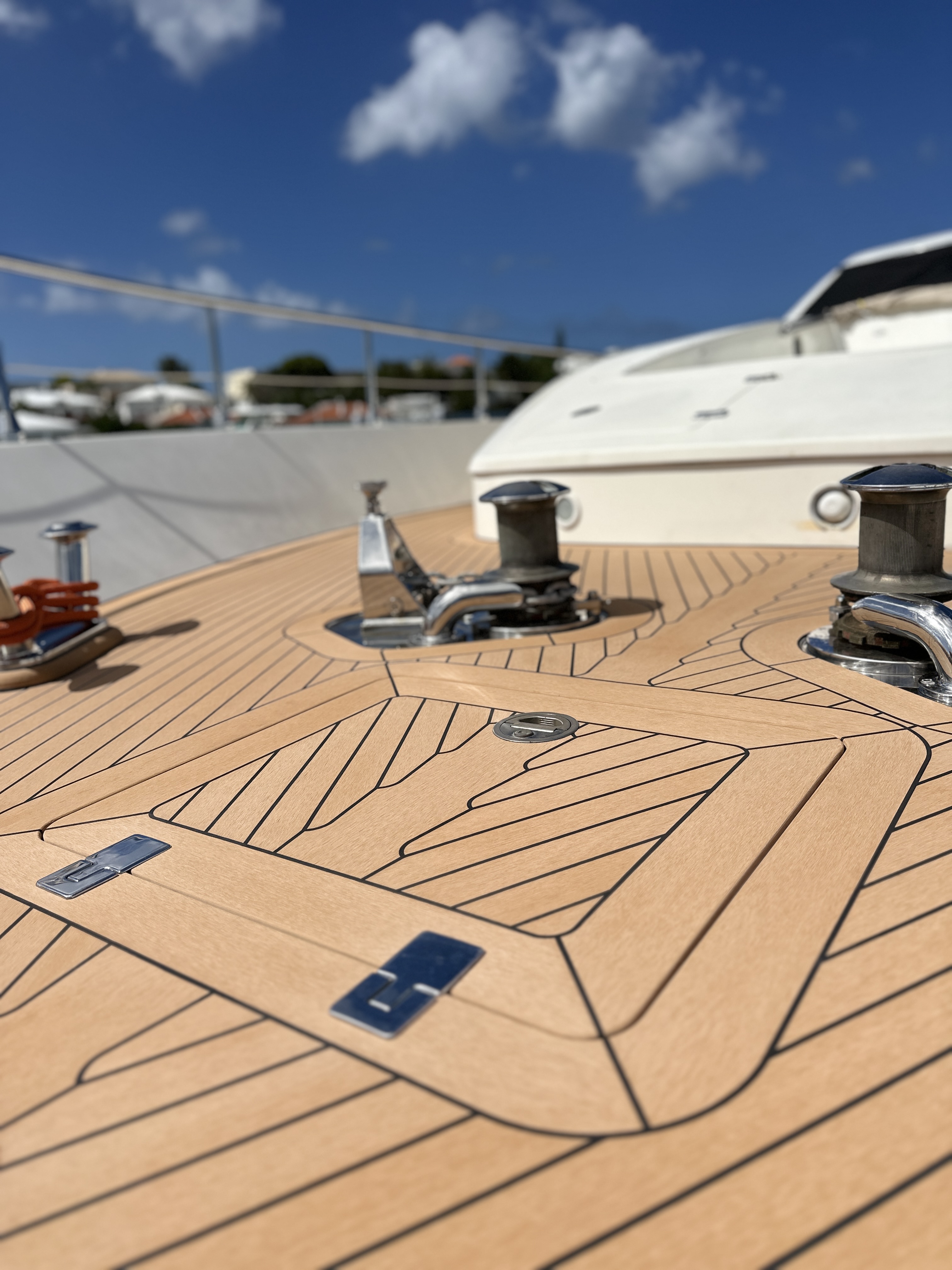 Nordeck decking detail around the windlasses and fittings