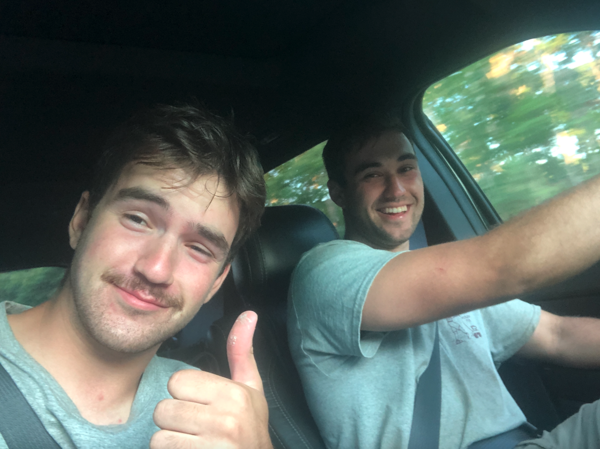 Sam and Phil in the work truck