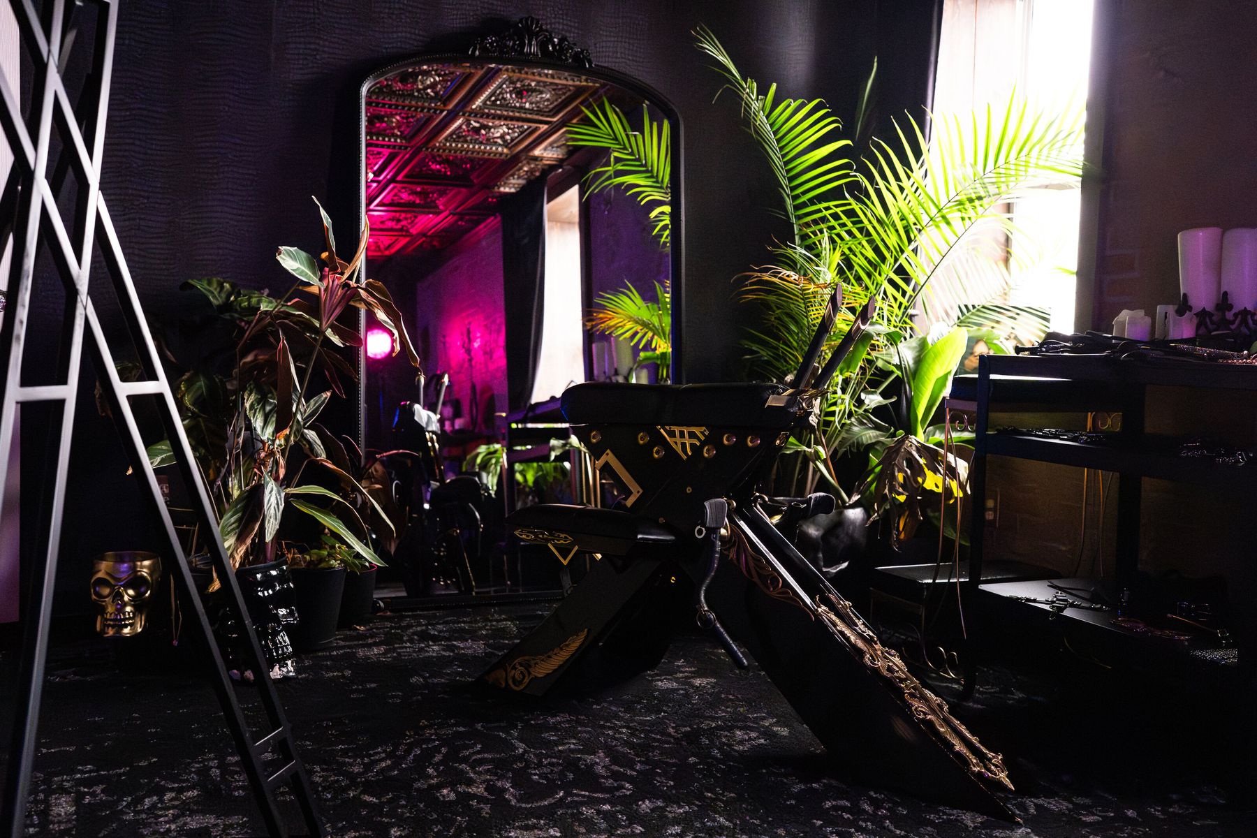 The kink room at LeZandra Photography, a private erotica and boudoir studio in Norfolk, Virginia