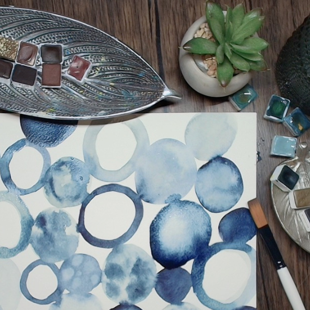 neutral calming watercolor paintings