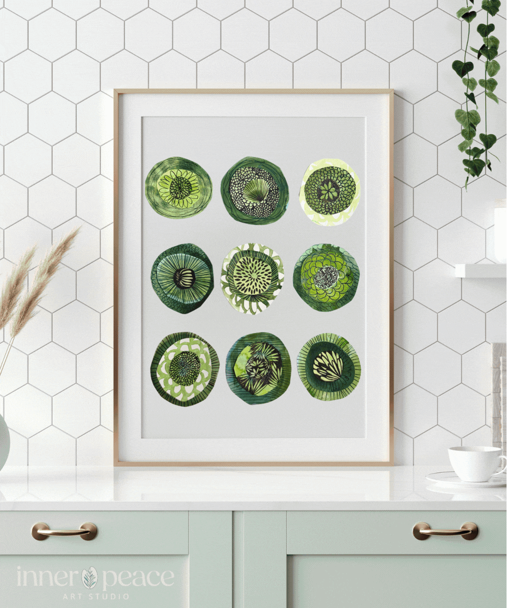 Calming Circles collage coming together, step by step
