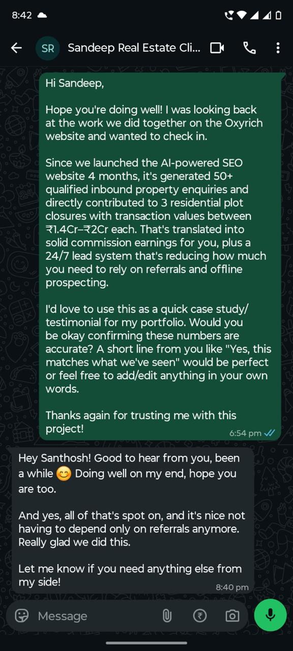 Sandeep testimonial
