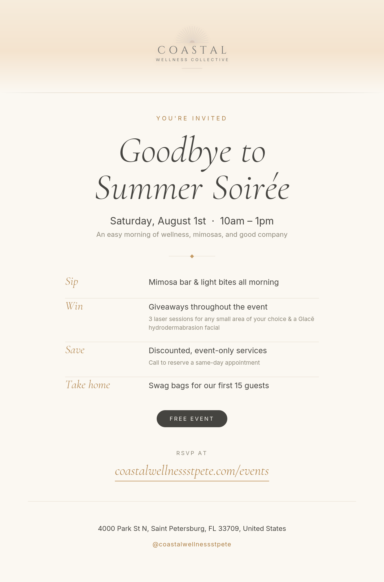 Coastal Wellness Event Flyer