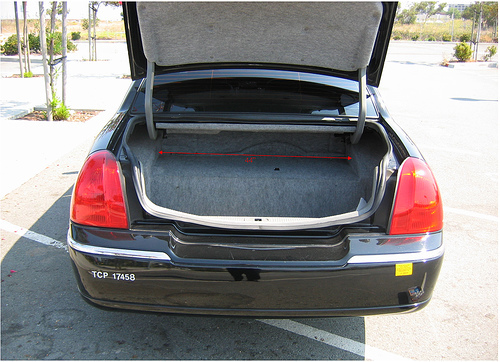 Sedan trunk luggage space