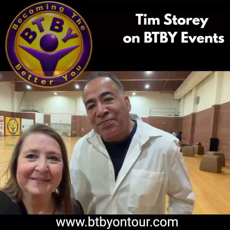 Tim Storey on BTBY Events video thumbnail featuring Tim Storey, a BTBY representative, and the Becoming The Better You logo