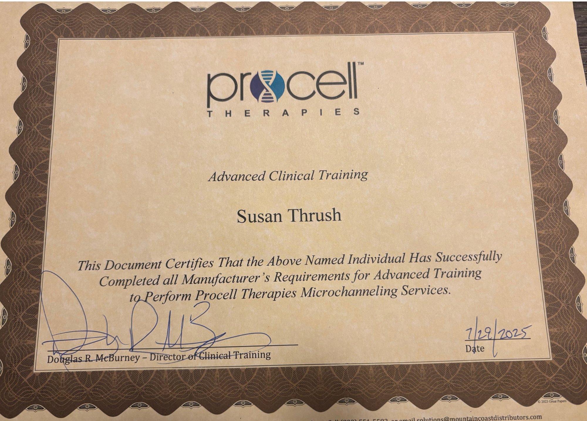 Microchanneling certificate