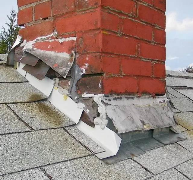 roof flashing damage around chimney and vents Alberta