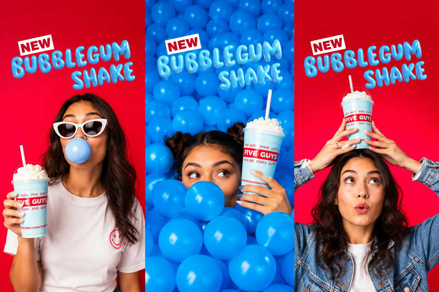 Three Bubblegum Shake creator shots side by side