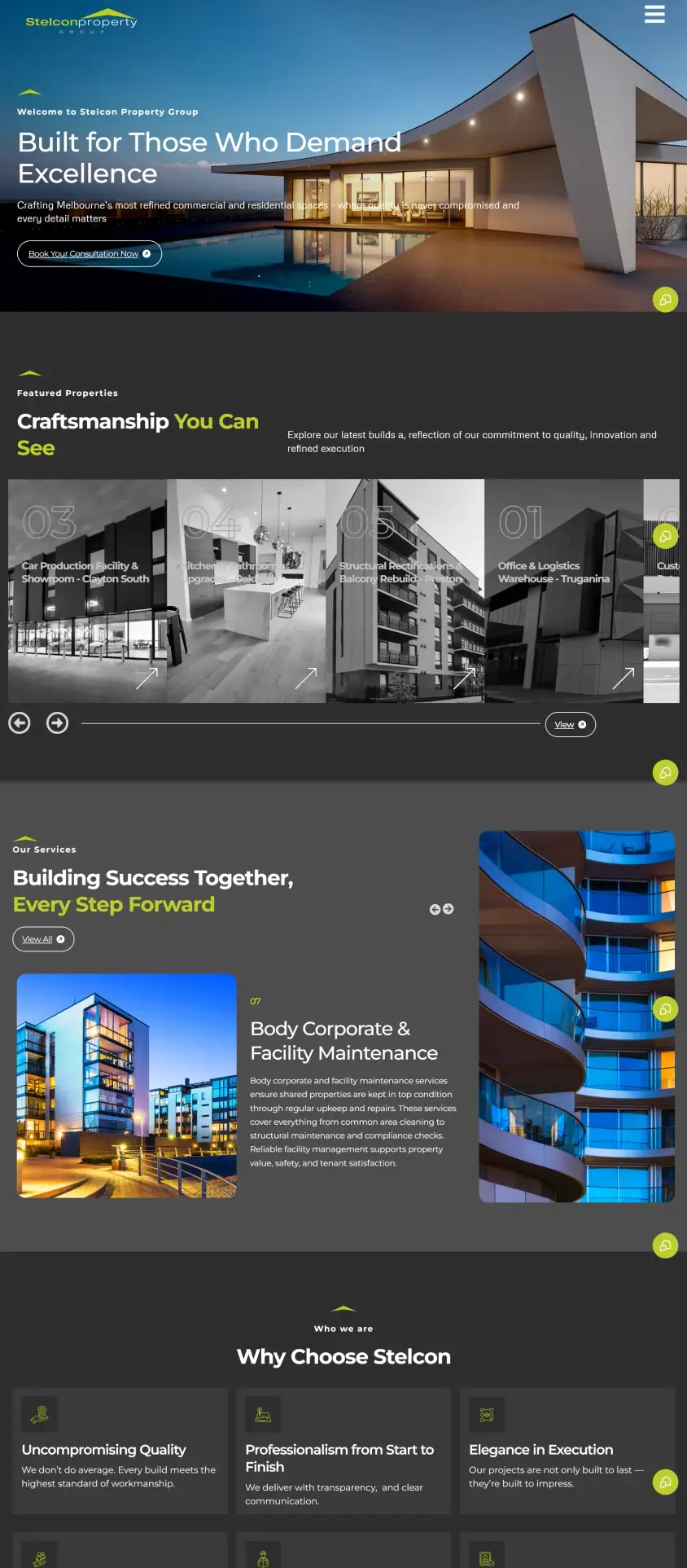 AI-powered smart website for construction company in Australia with lead generation system