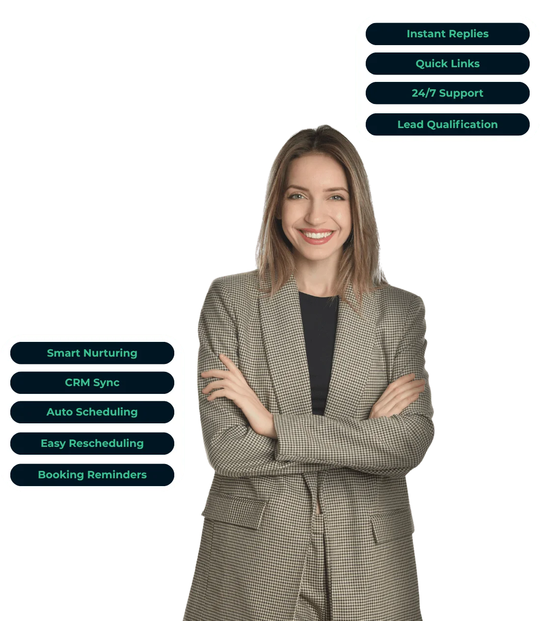 AI website chatbot providing instant responses, lead qualification, and booking support for businesses