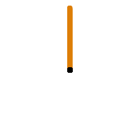 Orange clock hand