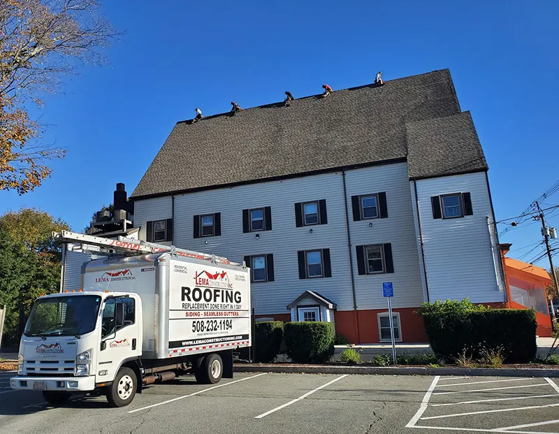 Asphalt roofing installation in Abington, MA completed by professional roof installers