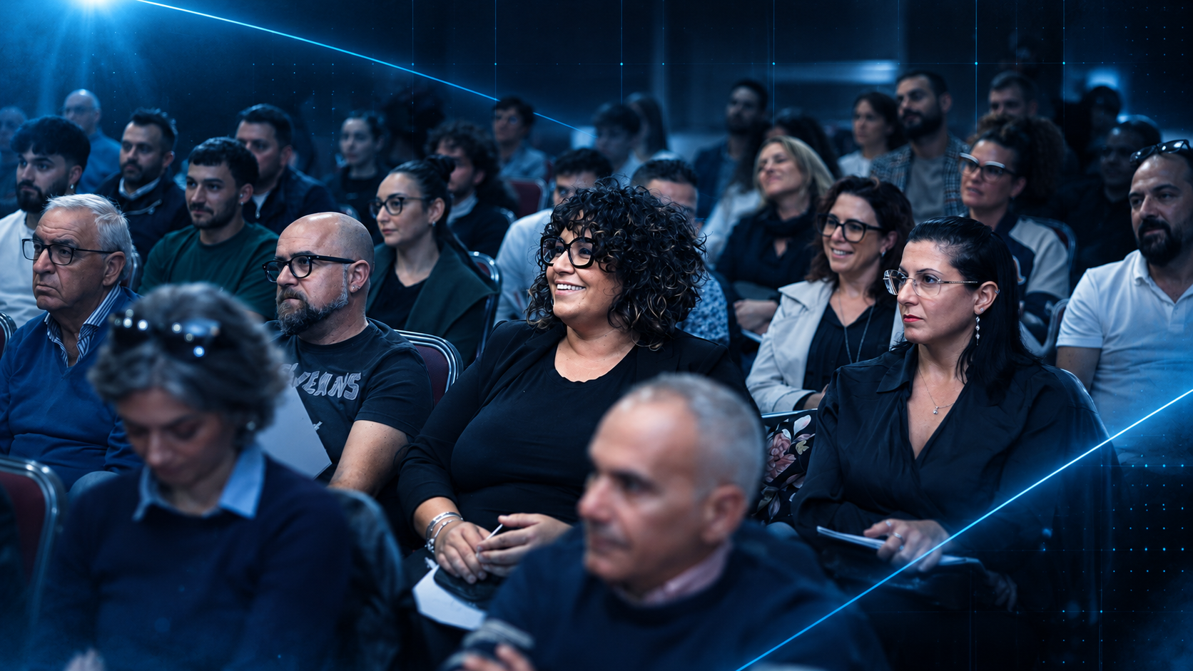 Confronto tra imprenditori durante un evento sulla continuità d'impresa