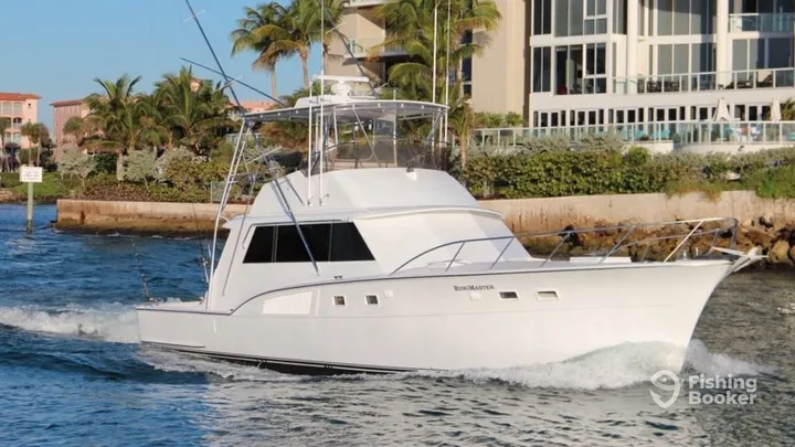 Half-day charter on RingMaster—cockpit POV over the wake leaving Hillsboro Inlet