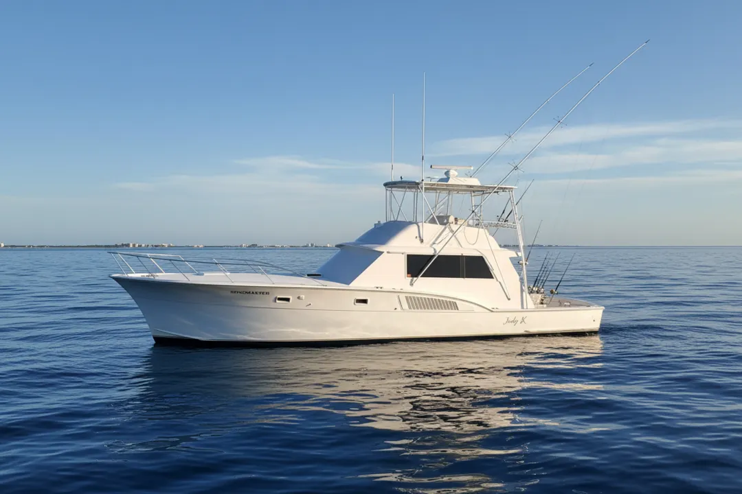 RingMaster running a kite-fishing spread off Pompano Beach on a 3/4-day charter