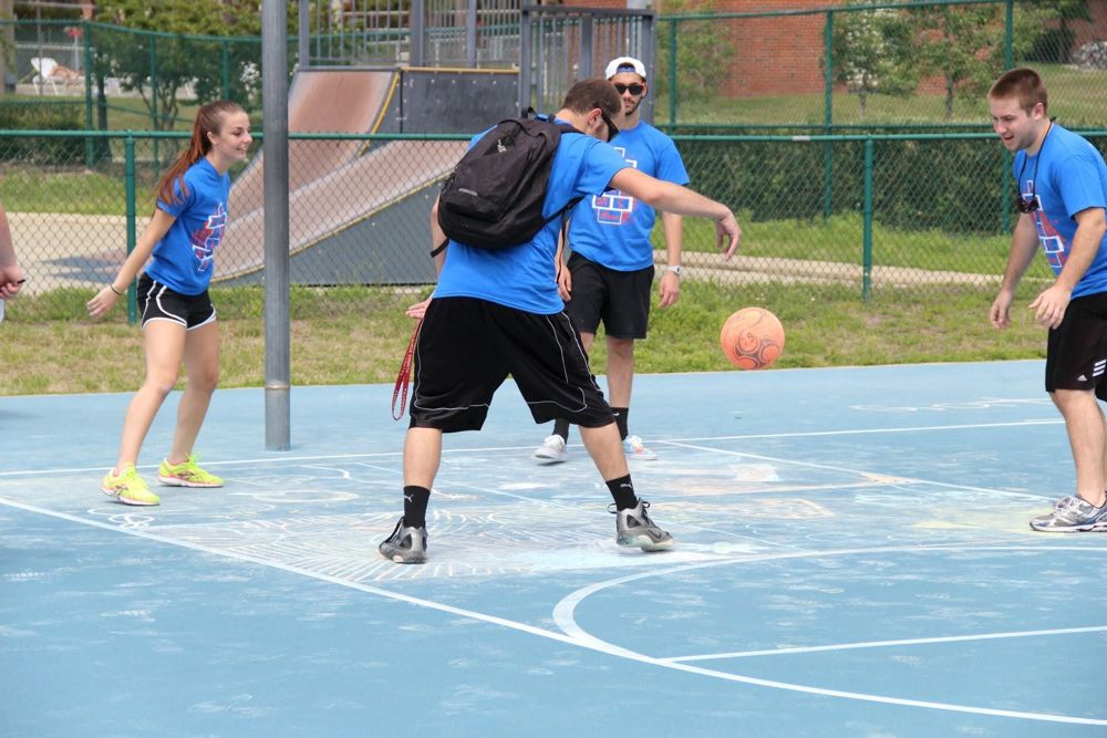 Recess Olympians play classic playground games between Hopscotch Tournament rounds.