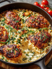 Creamy Garlic Chicken and Parmesan Orzo