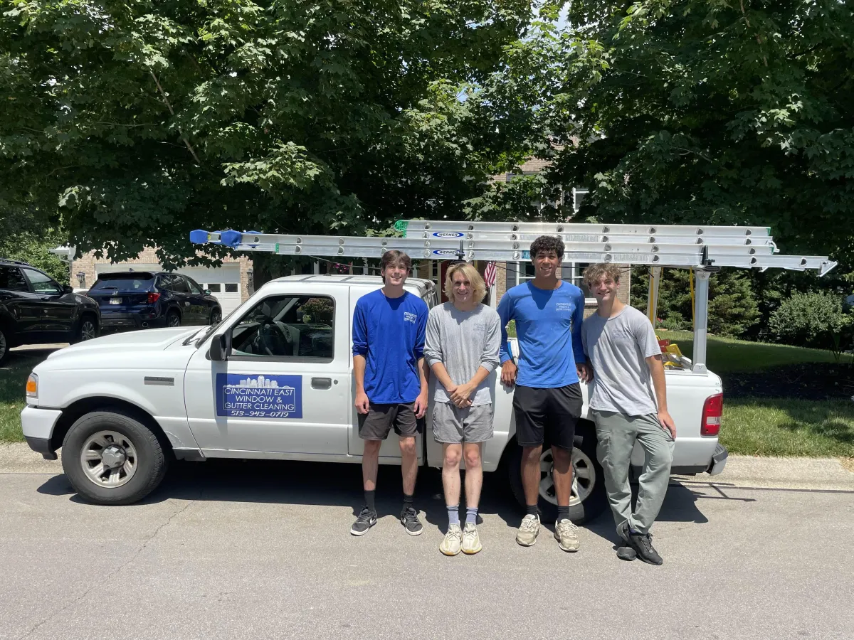 Our team in front of the company truck