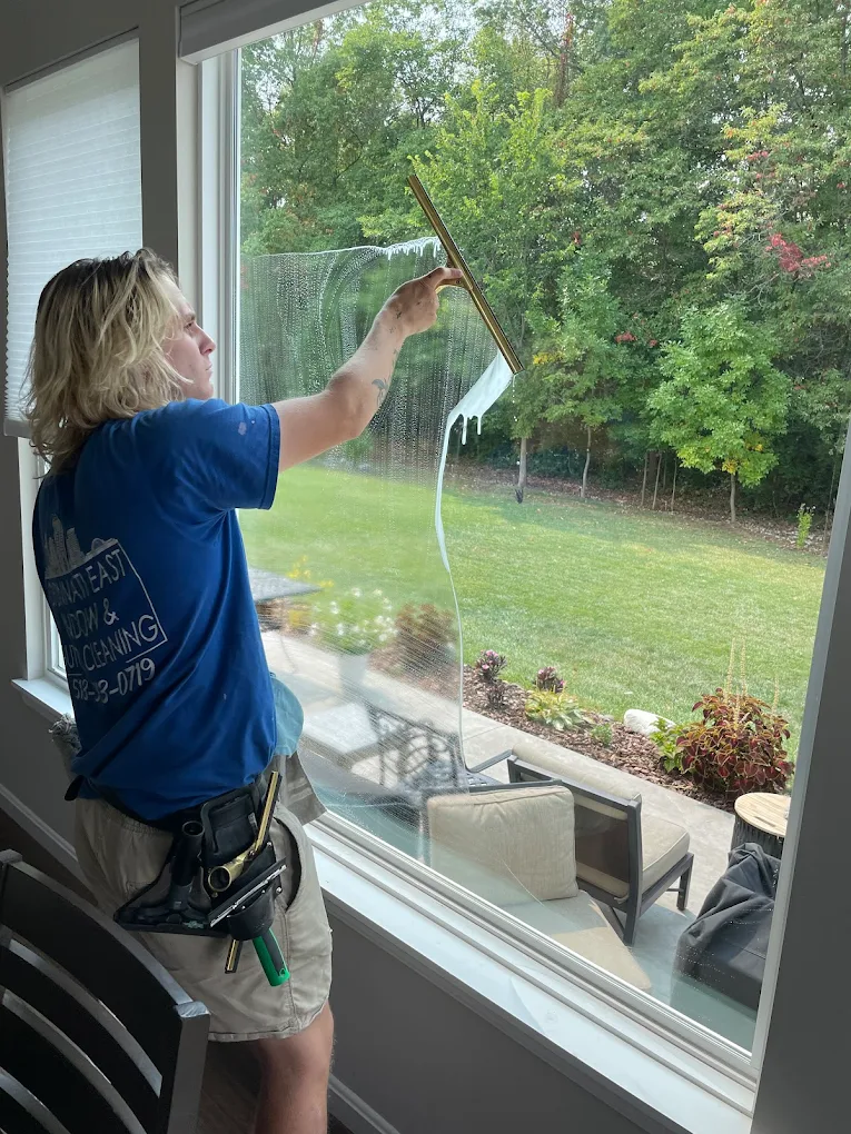 Interior window cleaning details