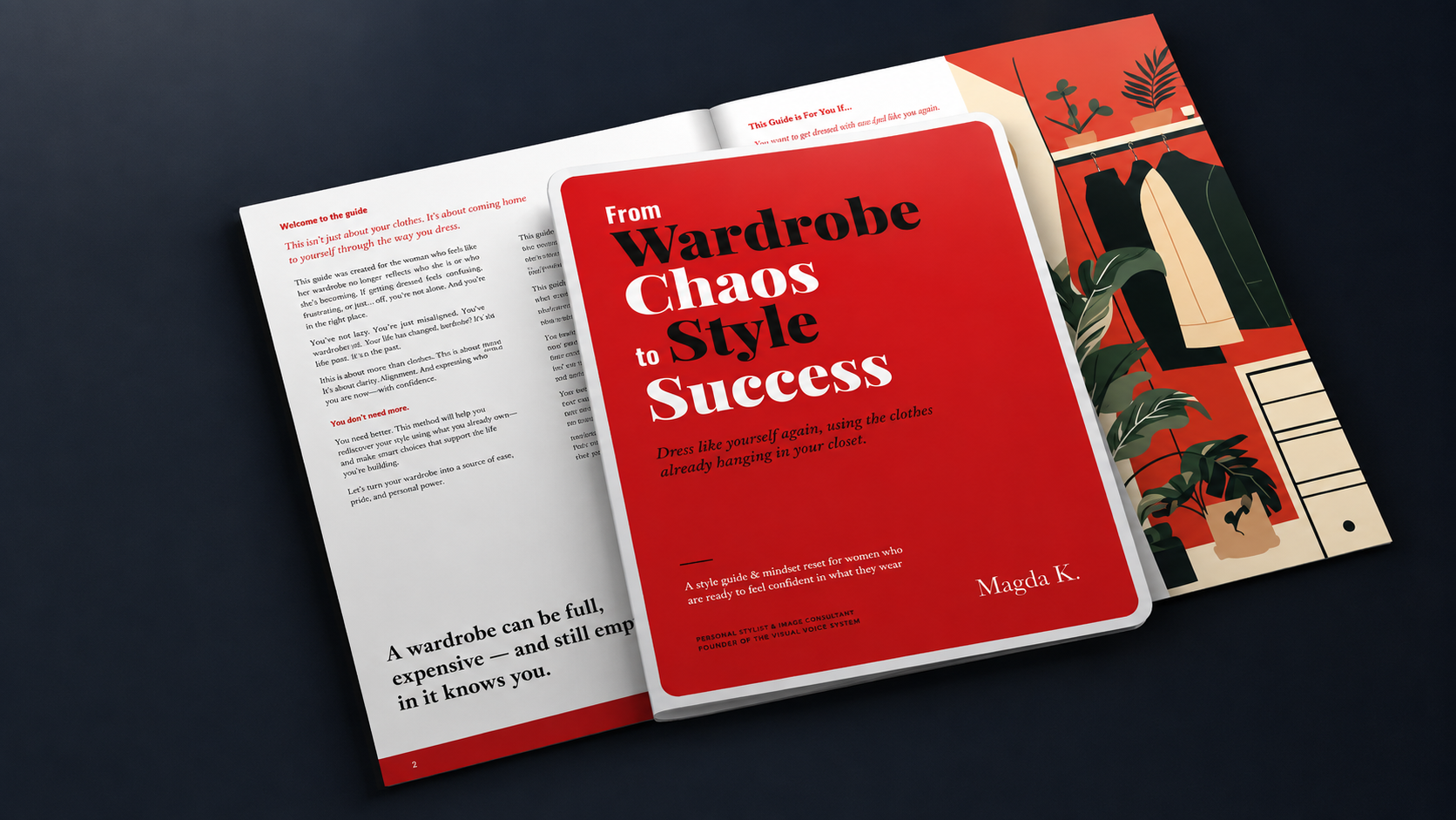 From Wardrobe Chaos to Style Success, open on a table.