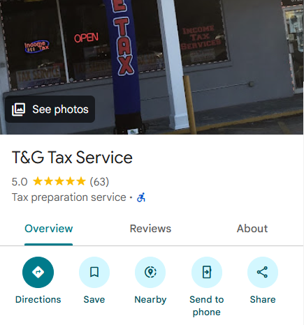 T&G Tax service location 