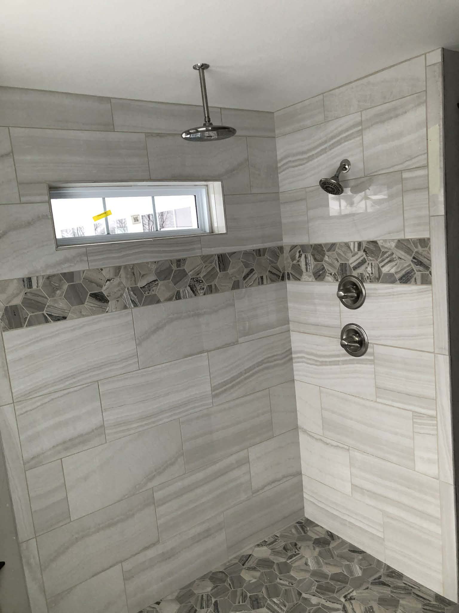 Contemporary Shower Design - tile work project by Custom Bath and Tile in West Palm Beach