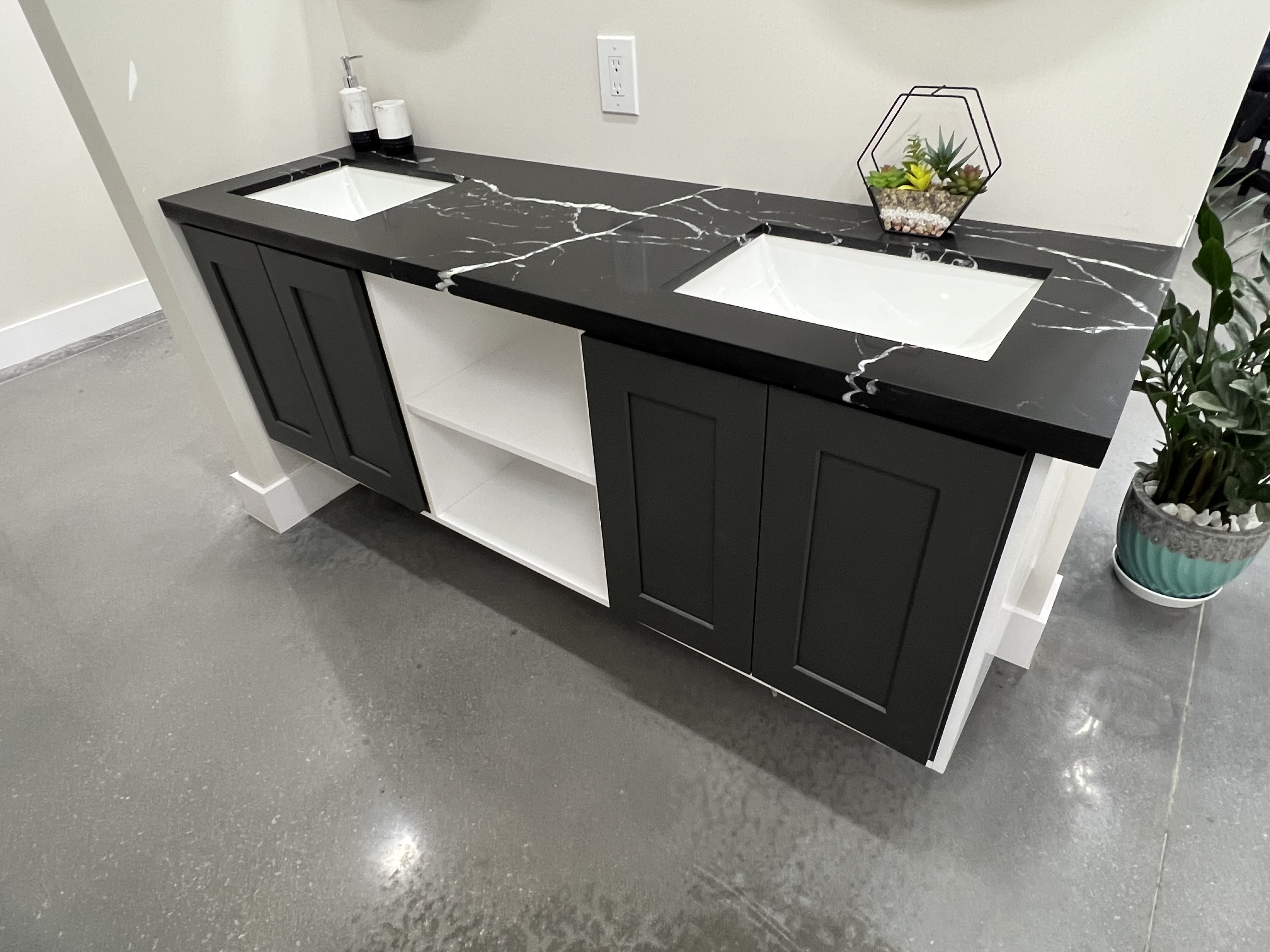 Modern Countertop Remodel - custom cabinets & countertops project by Custom Bath and Tile in Palm Beach County