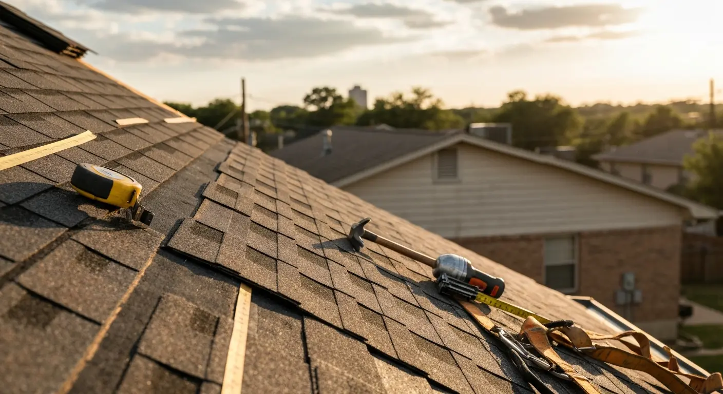 Storm damage roof repair in Tuttle