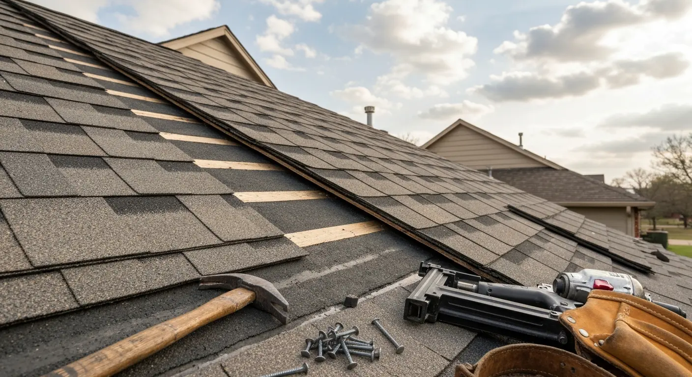 Residential roof repair in Lawton