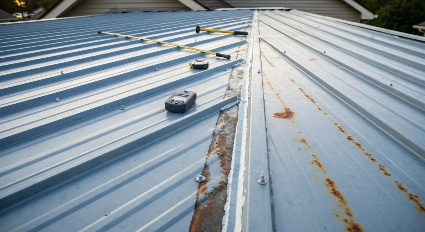 Metal roof seam and fastener inspection