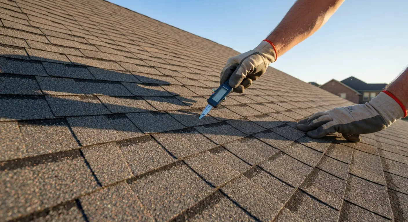 Hail-damaged roof inspection