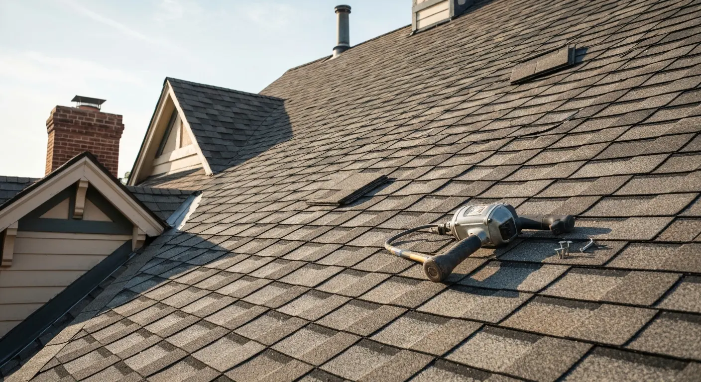 Residential roof repair near Schrock Park
