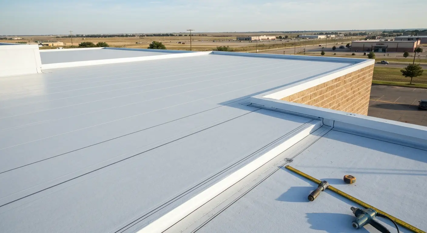 Commercial TPO roof installation
