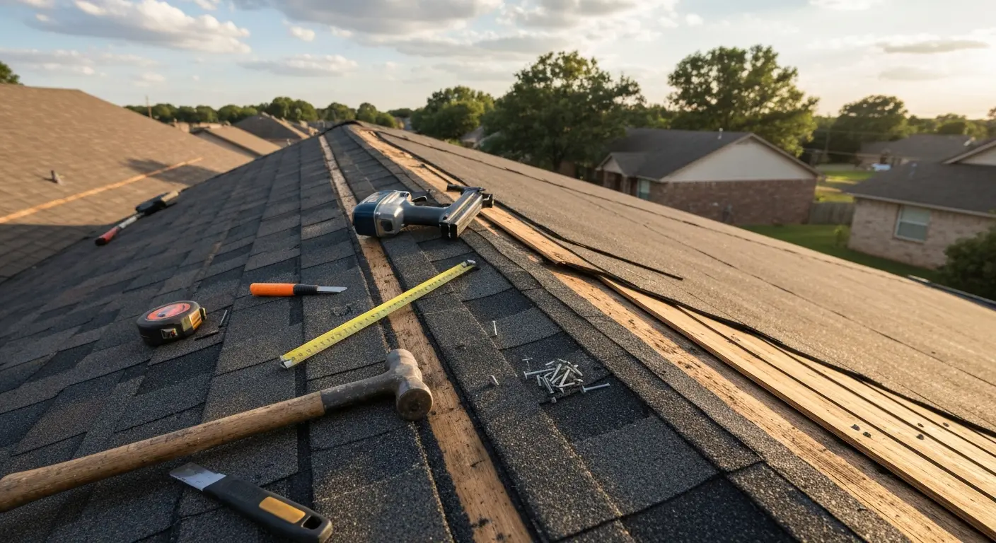 Storm damage roof repair in Choctaw