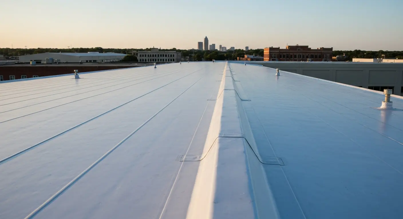 Commercial TPO roof installation