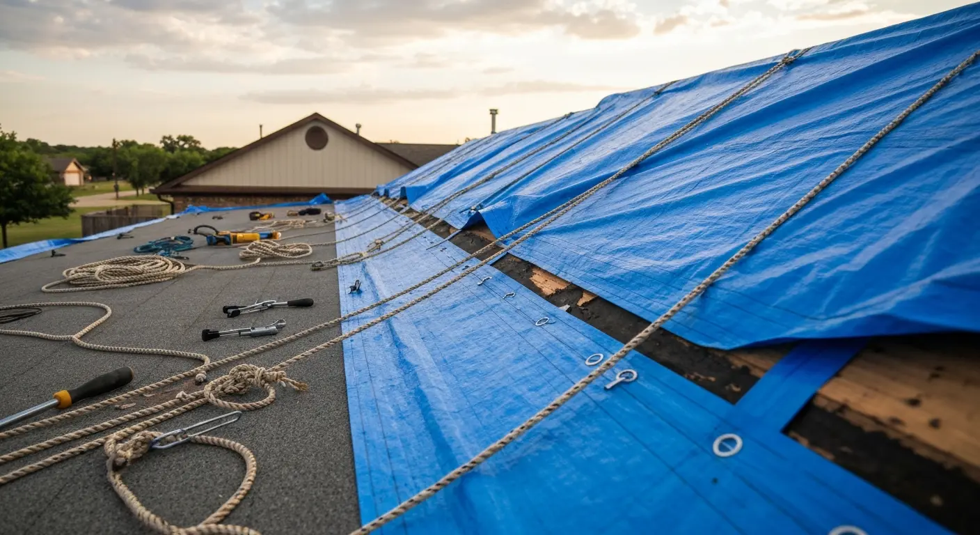 Storm damage roof repair Blanchard