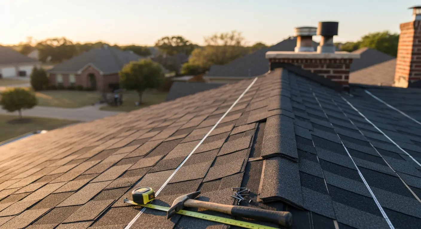 New asphalt shingle installation