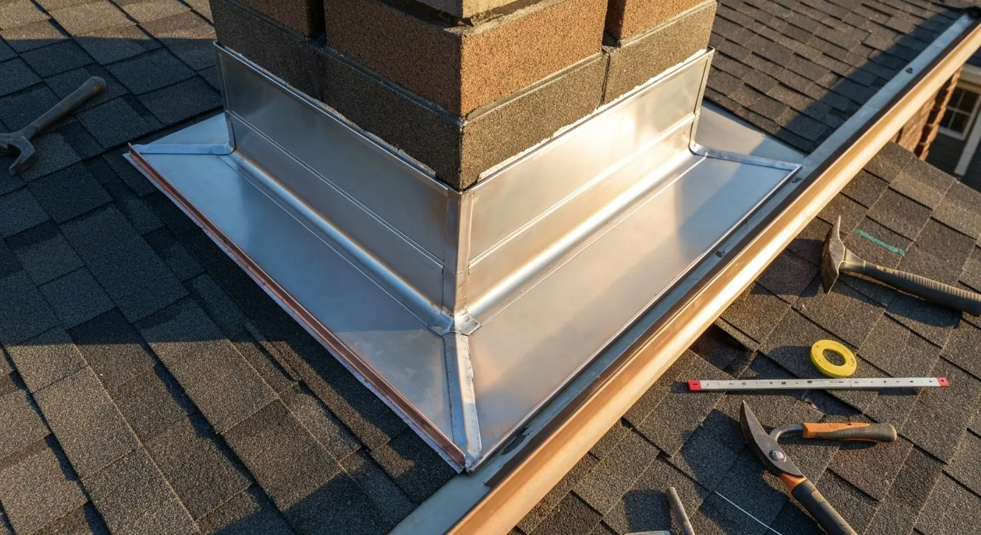 Roof repair and flashing work