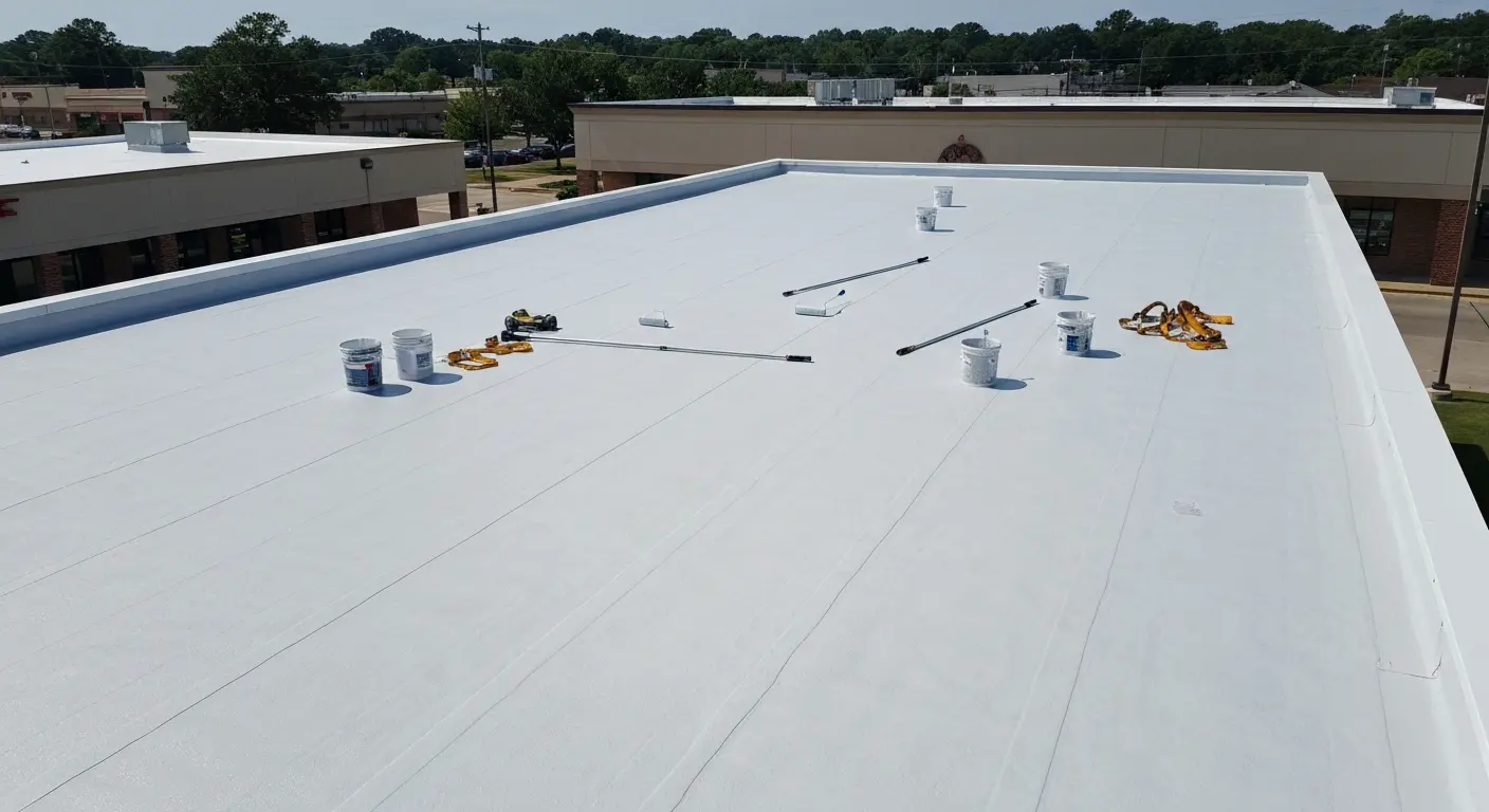 Commercial flat roof coating